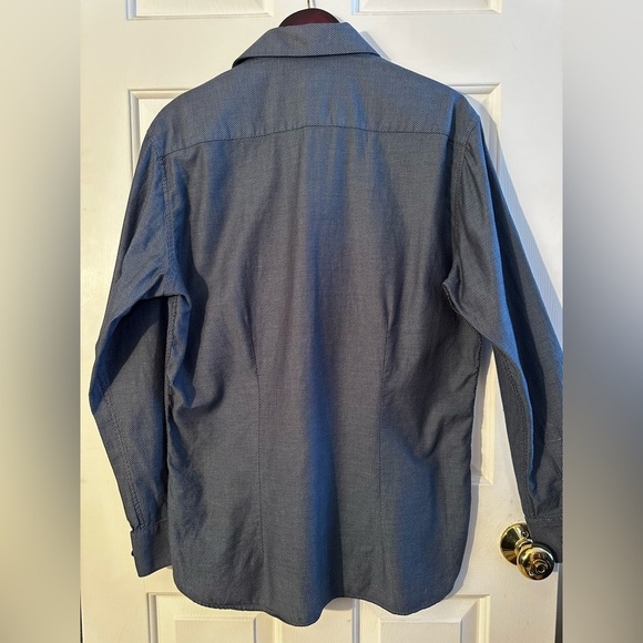 TED BAKER Endurance 16.5 34/35 Blue Flip Contrast Cuff Spread Collar 100% Cotton - Picture 9 of 10